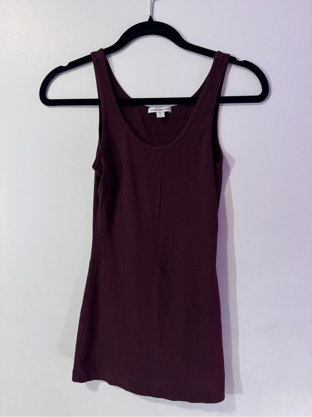 James Perse Sleeveless Ribbed Tank Top - Deep Burgundy